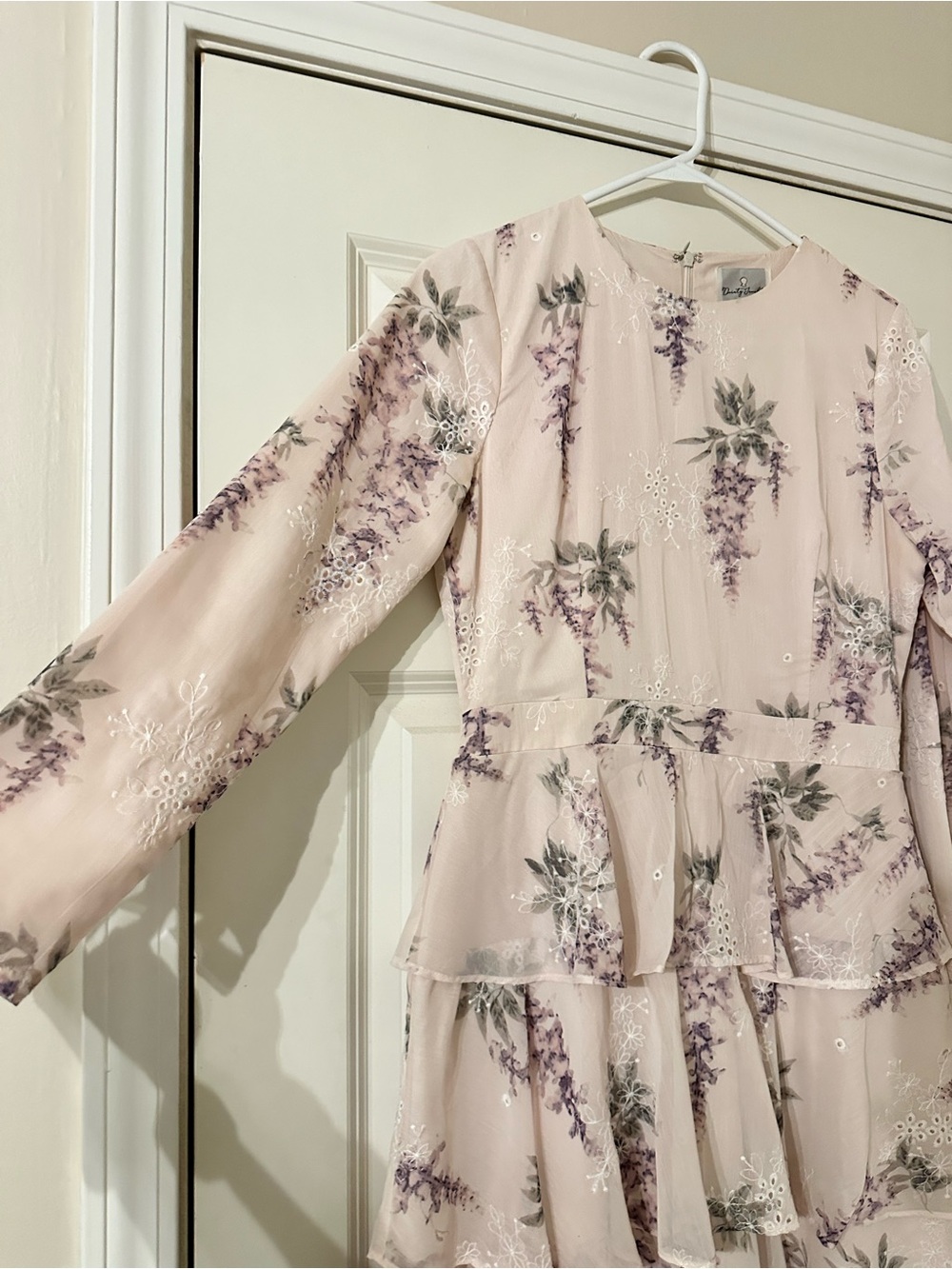 Dainty Jewells Cream Floral Tiered Peplum Maxi Dress - Picture 3 of 4